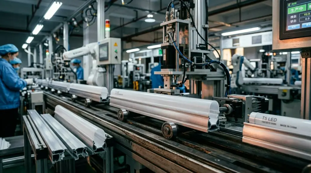Çin'in Premier T5 LED Tüp Muhafaza Fabrikası: Çevreci Tasarım Uyumluluğu ve Otomatik Özel Kaynak Kullanımına İlişkin 2026 Kılavuzu