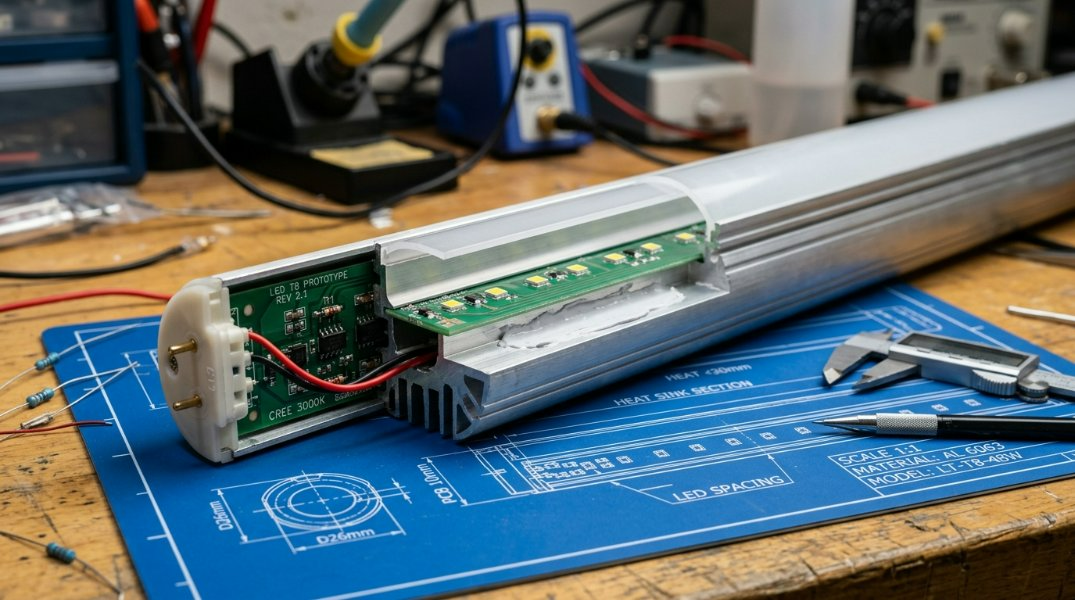 10mm PCB'li LED T8 Tüp Muhafazası için 2026 Nihai Kılavuz: Termal Veriler, 3D CAD ve UL Uyumluluğu